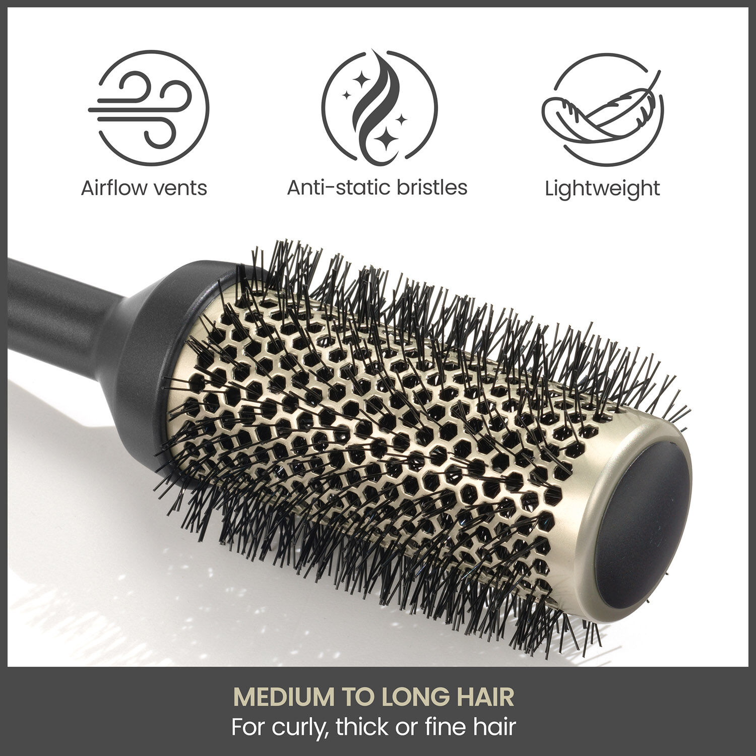 Wet to Dry Round Ceramic Blow-Dry Hair Brush